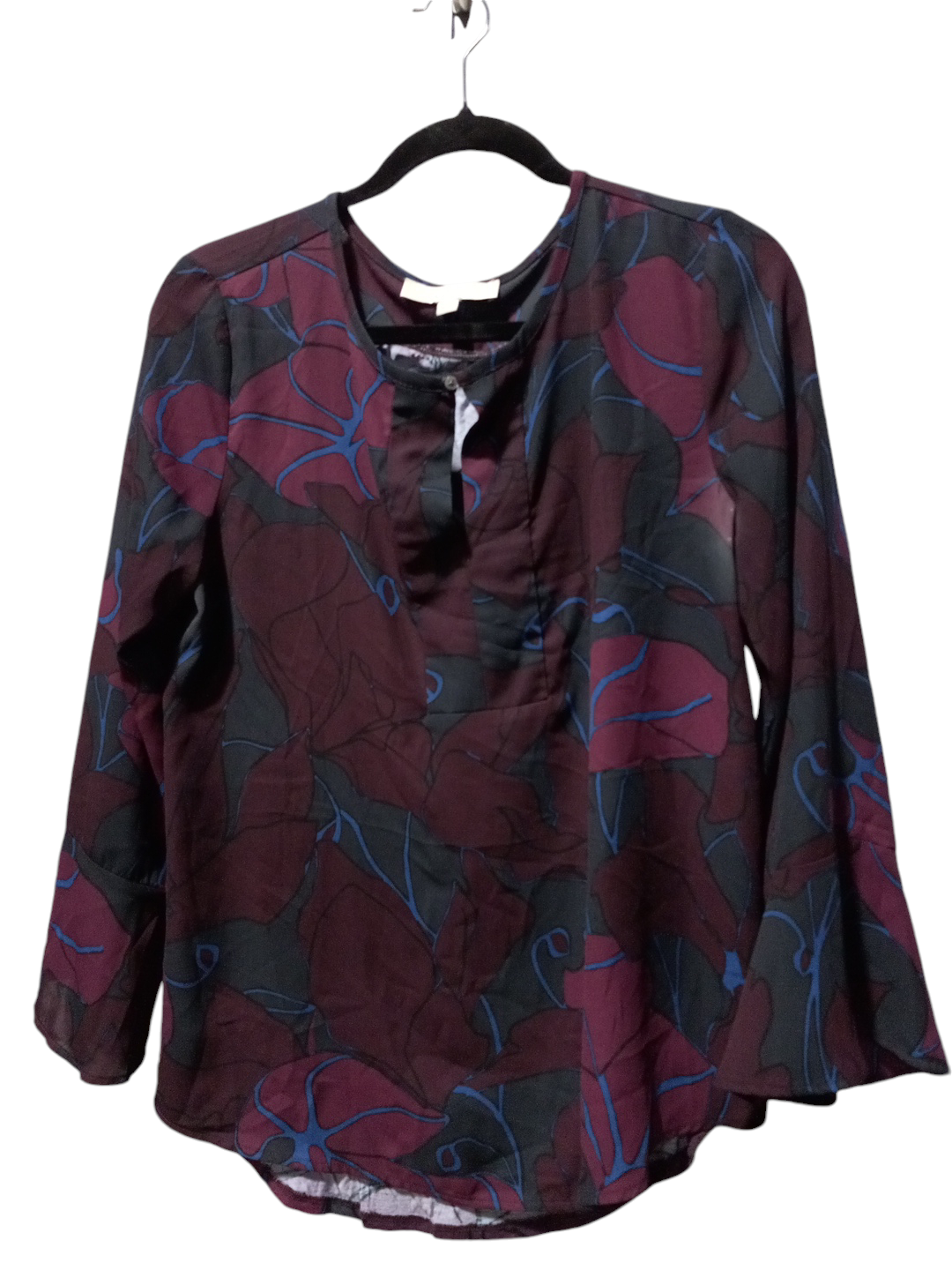 Blouse Long Sleeve By Loft In Multi-colored, Size: S