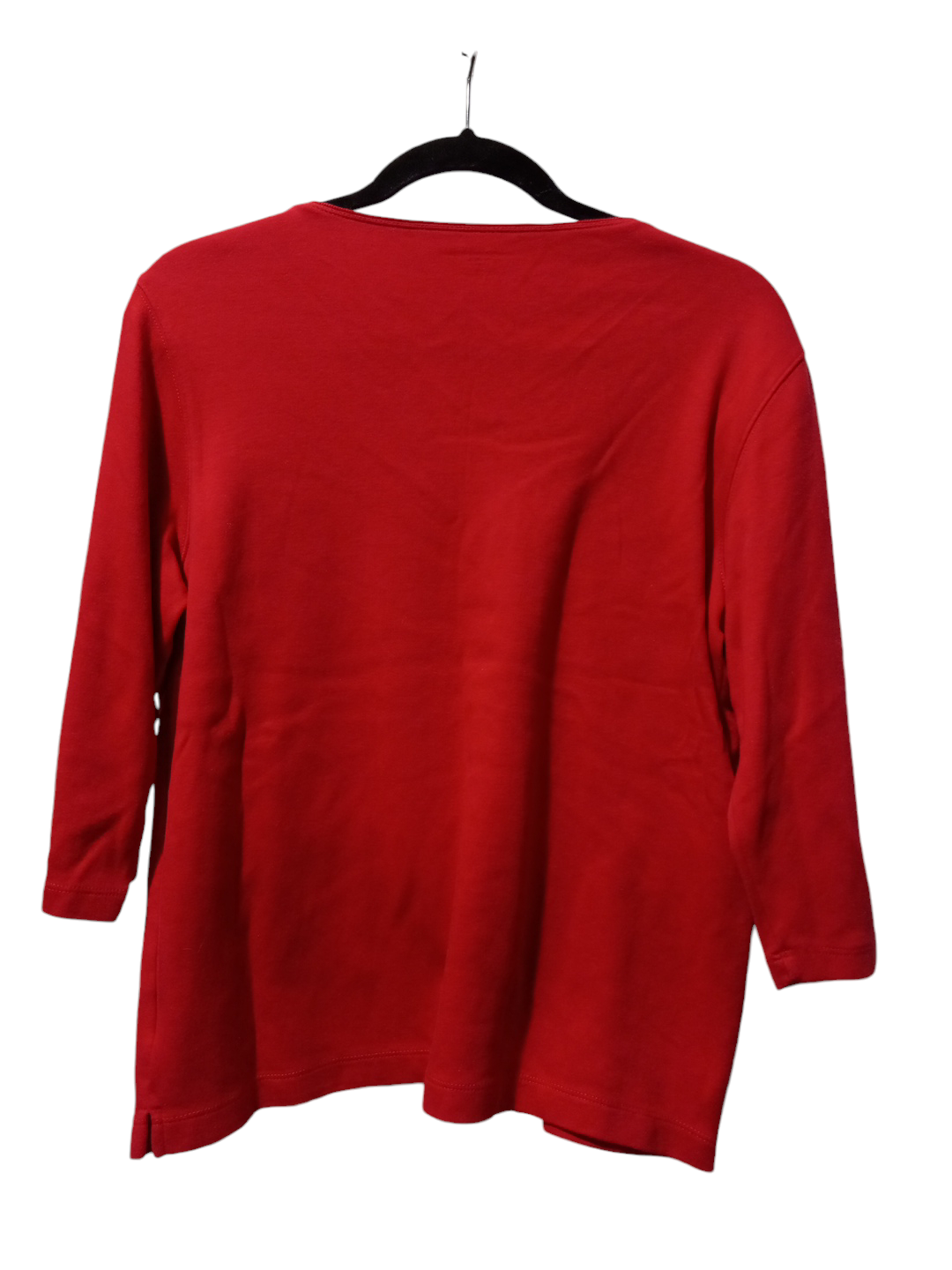 Top 3/4 Sleeve Basic By Kim Rogers In Red, Size: Mp