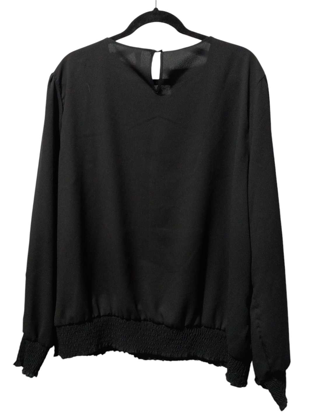 Blouse Long Sleeve By Zenana Outfitters In Black, Size: L