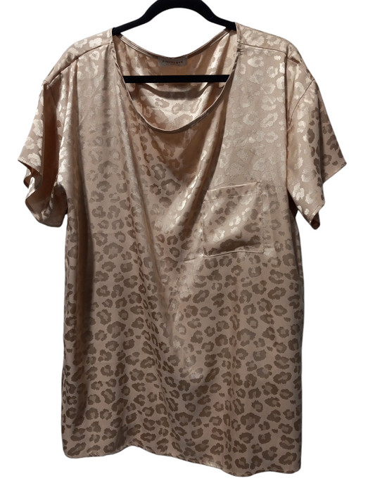 Blouse Short Sleeve By First Love In Animal Print, Size: L