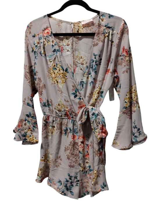 Romper By Pink Lily In Floral Print, Size: S