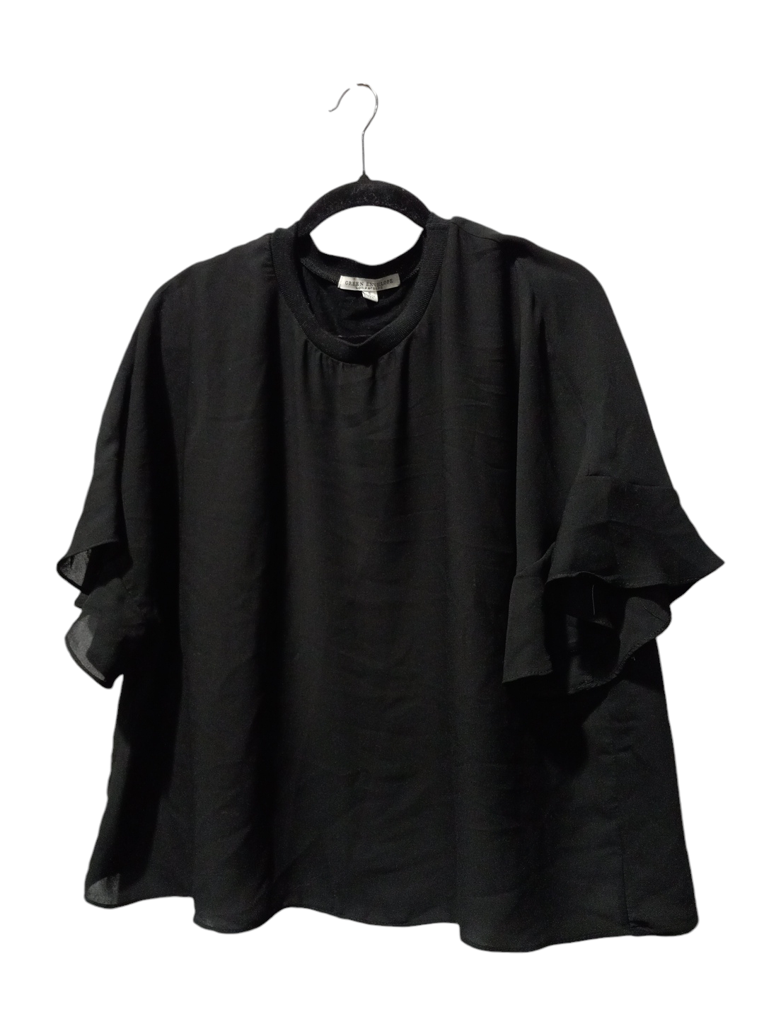 Blouse Short Sleeve By Green Envelope In Black, Size: S