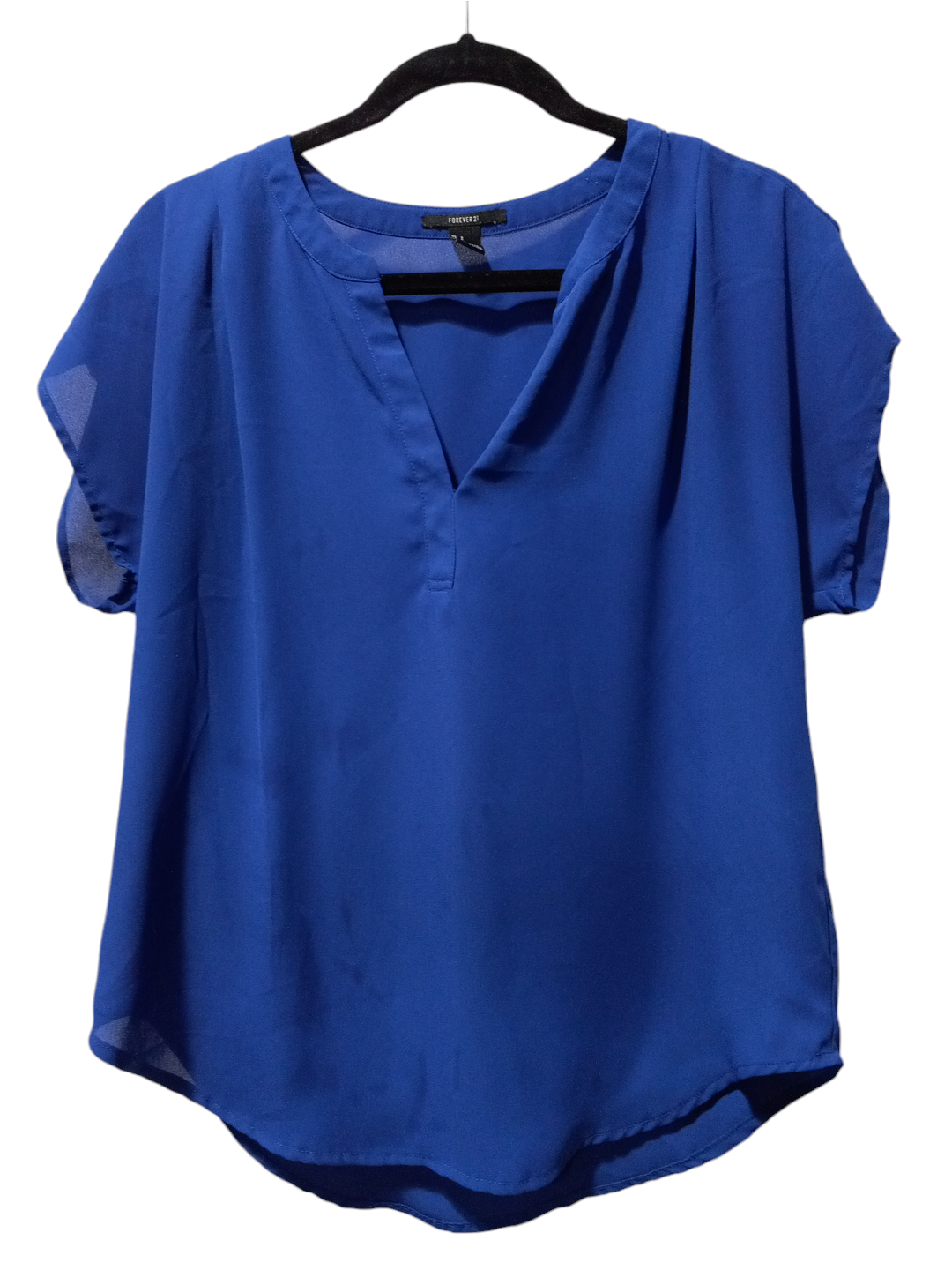 Blouse Short Sleeve By Forever 21 In Blue, Size: S