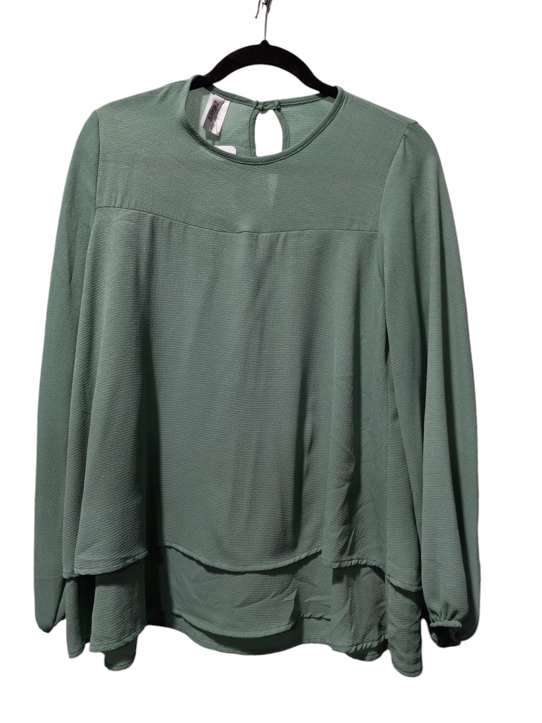 Blouse Long Sleeve By Clothes Mentor In Green, Size: S