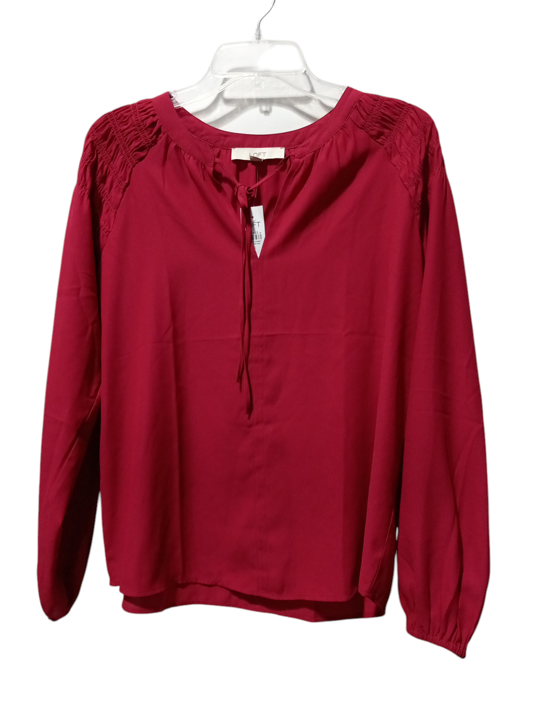 Blouse Long Sleeve By Loft In Red, Size: Xs