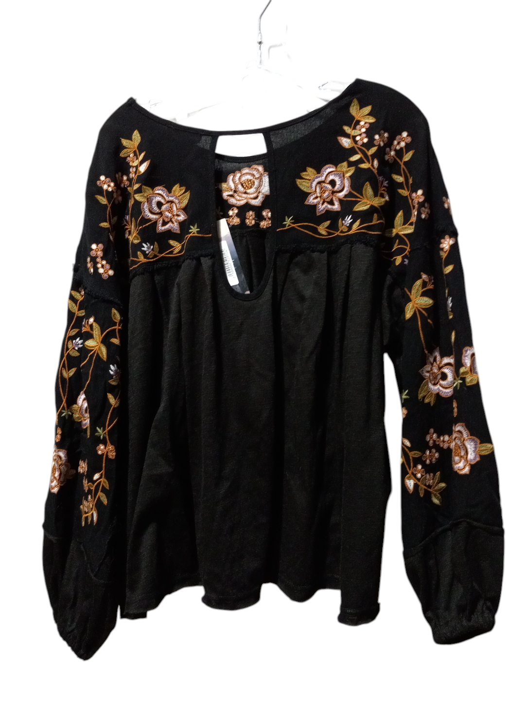 Blouse Long Sleeve By Clothes Mentor In Black, Size: M