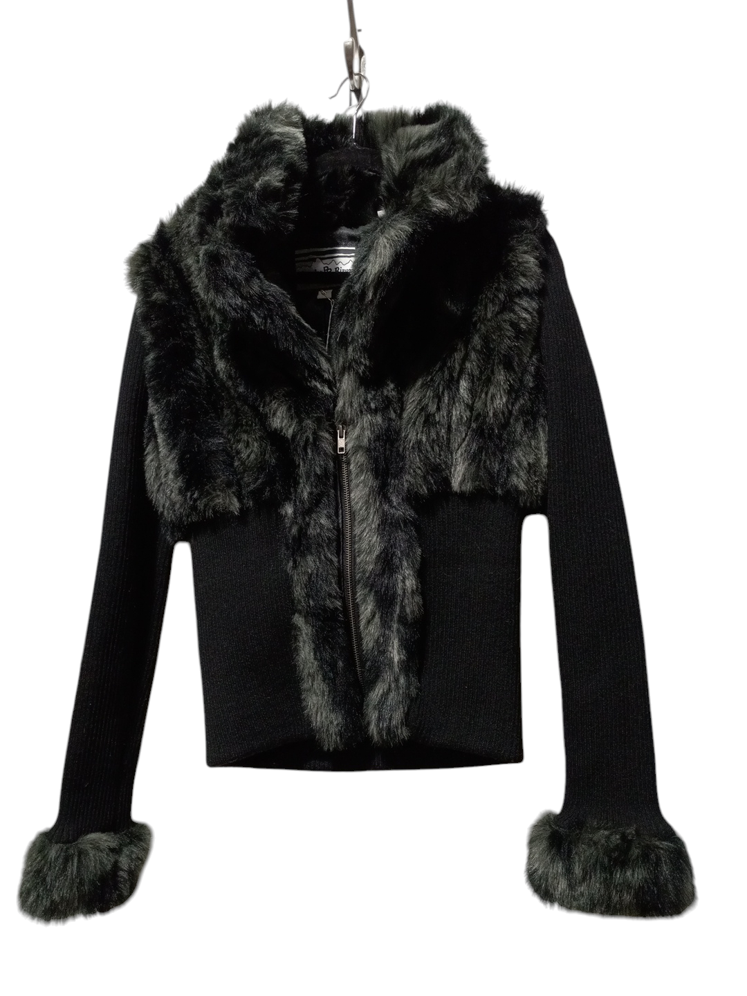 Jacket Faux Fur & Sherpa By Clothes Mentor In Black, Size: L