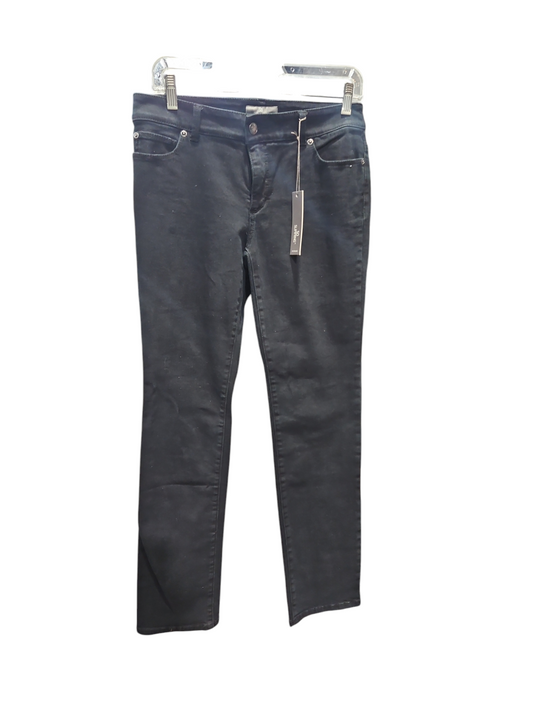 Jeans Straight By Chicos In Black Denim, Size: S