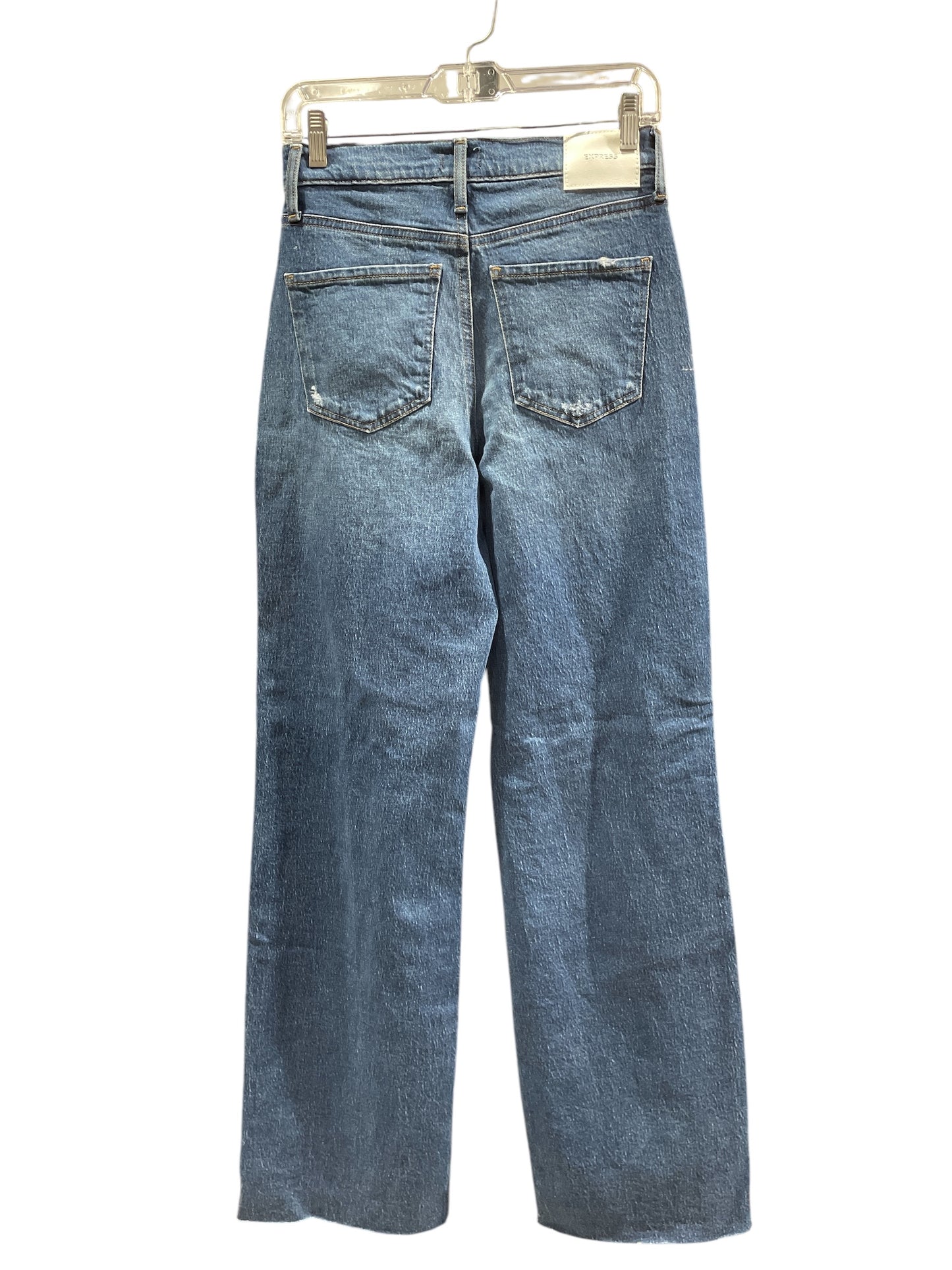 Jeans Straight By Express In Blue Denim, Size: 2l