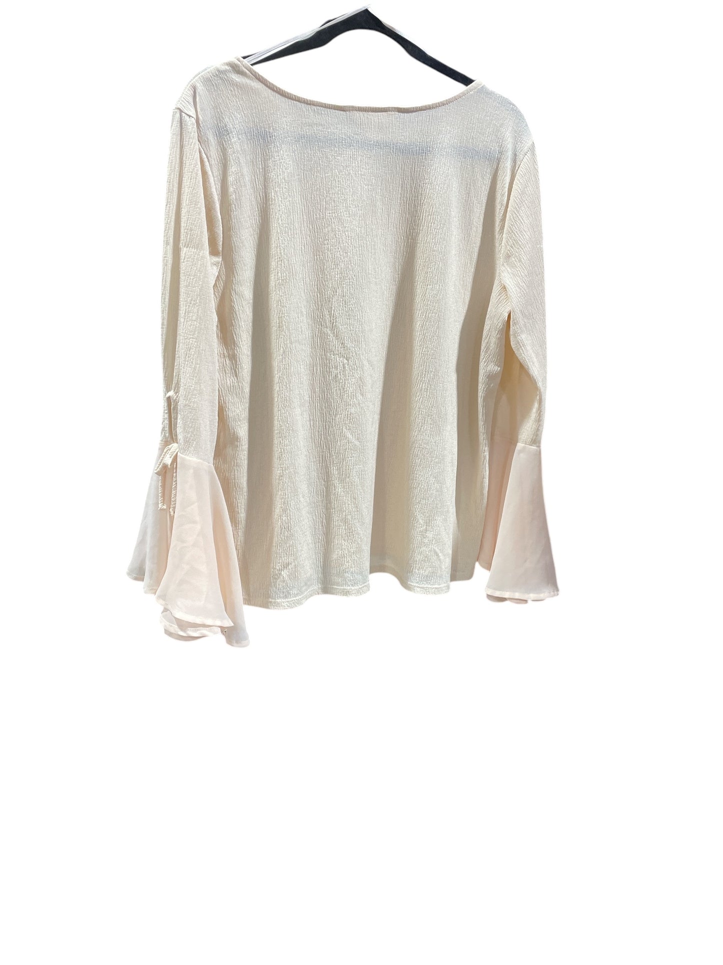 Blouse Long Sleeve By Lc Lauren Conrad In Cream, Size: Xl