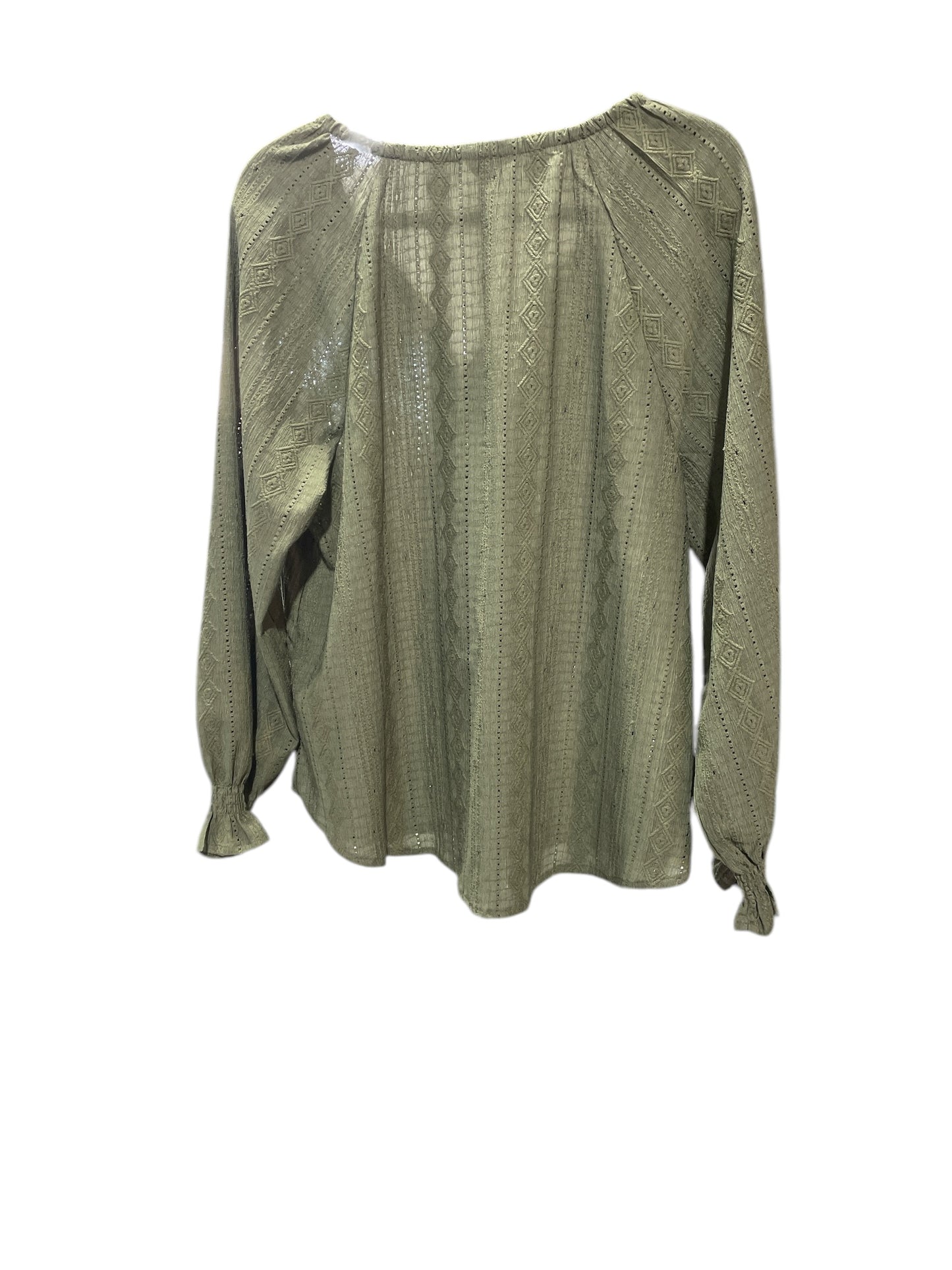 Blouse Long Sleeve By Frye In Green, Size: M