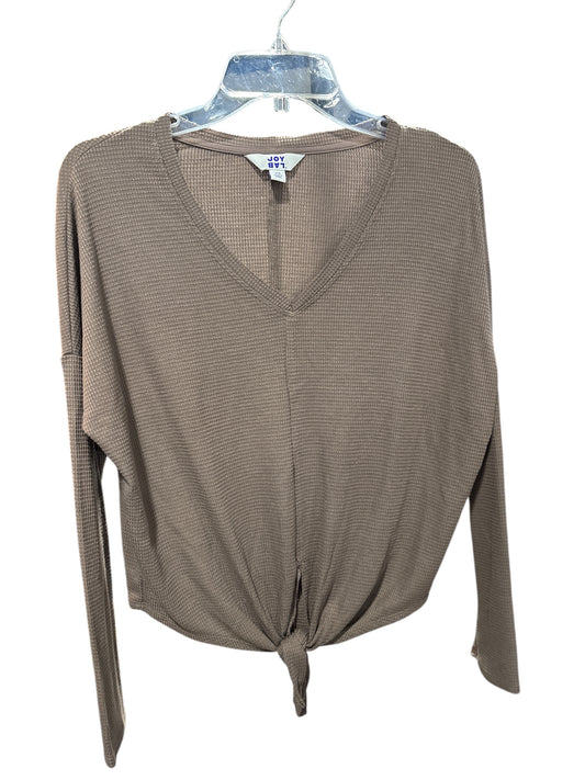 Top Long Sleeve By Joy Lab In Brown, Size: Xs