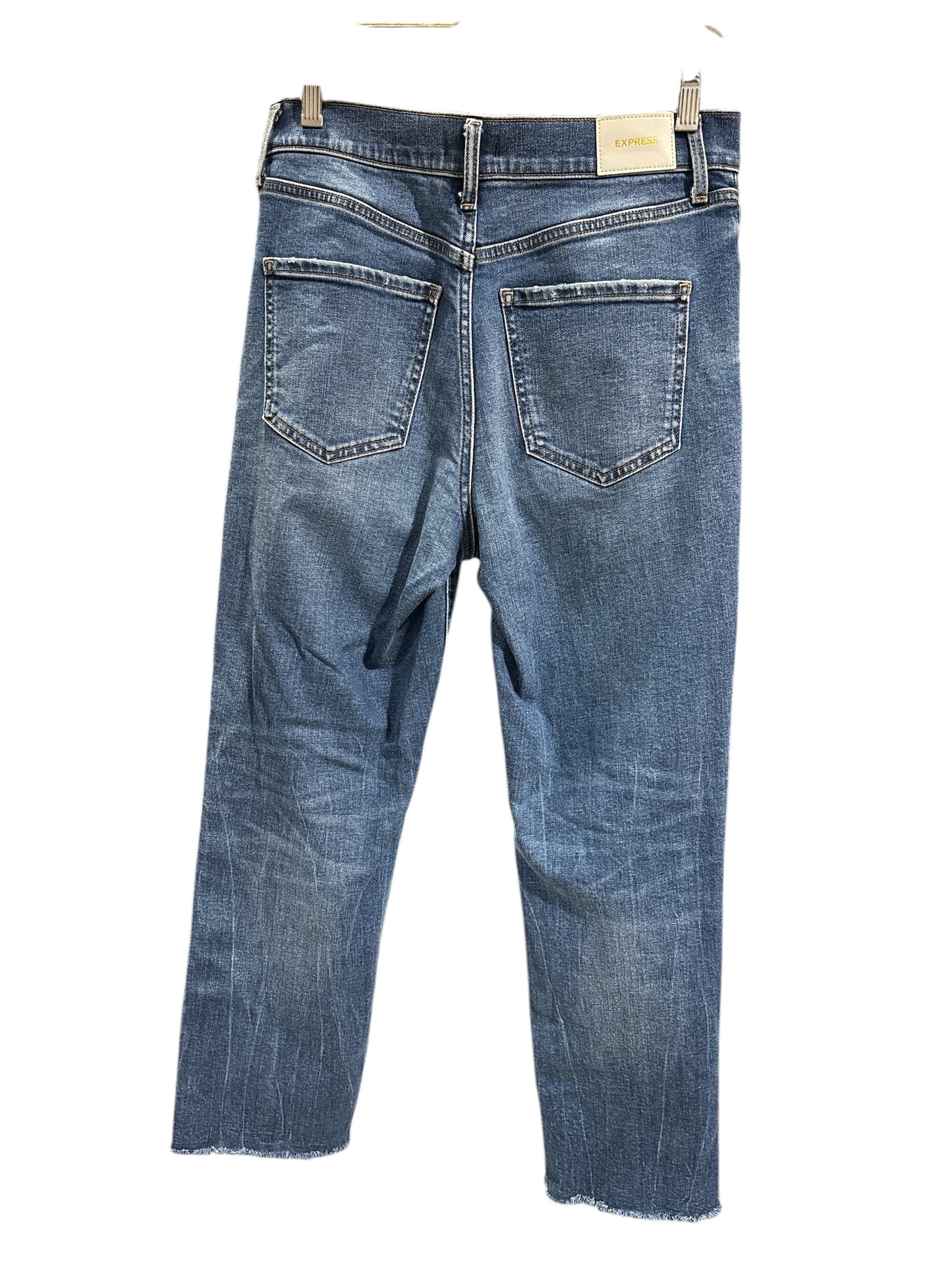 Jeans Straight By Express In Blue Denim, Size: 8