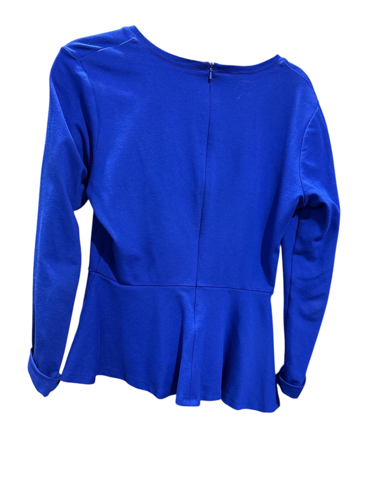 Blouse Long Sleeve By Clothes Mentor In Blue, Size: M