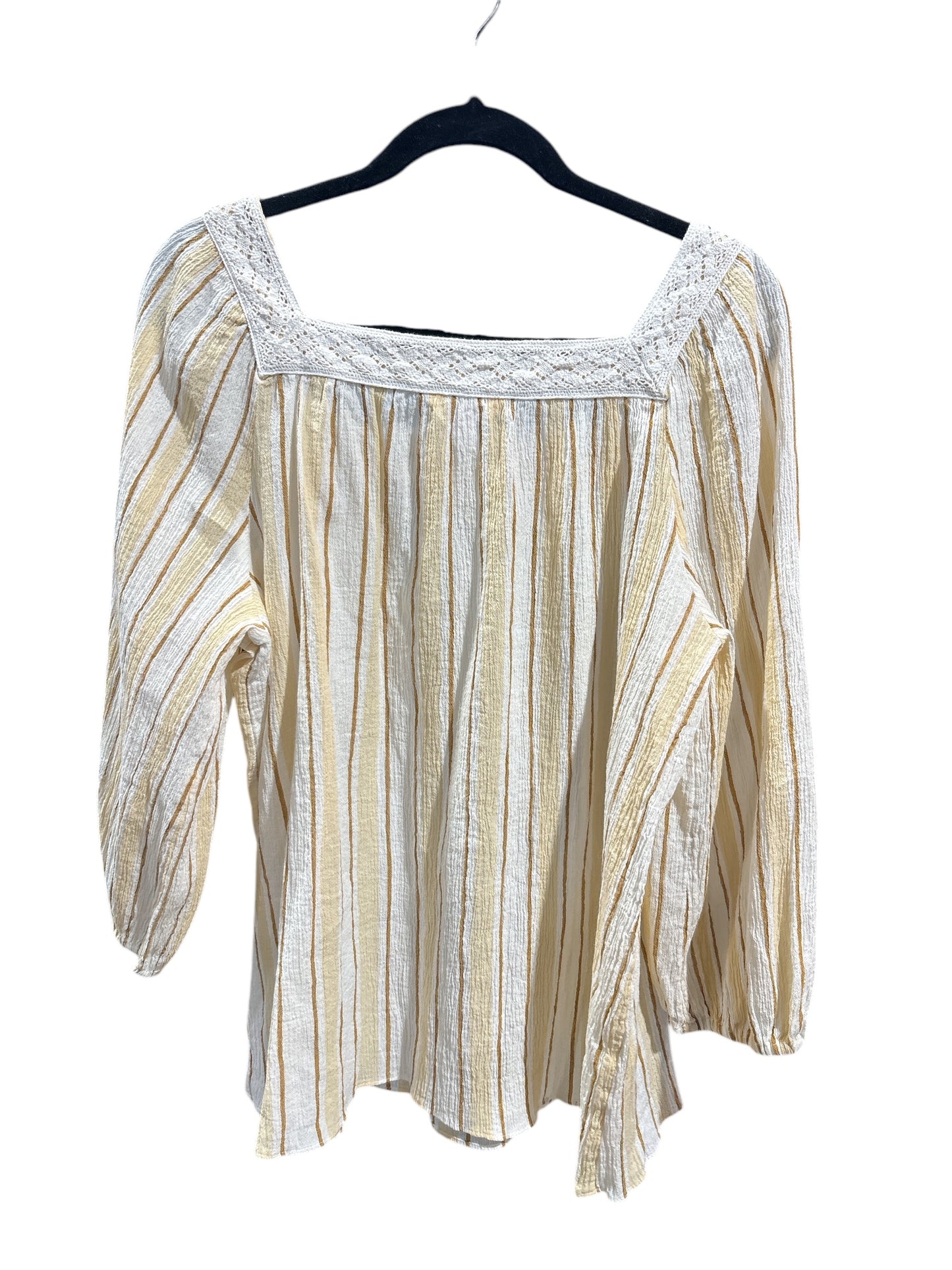 Top 3/4 Sleeve By Lc Lauren Conrad In Striped Pattern, Size: Xl