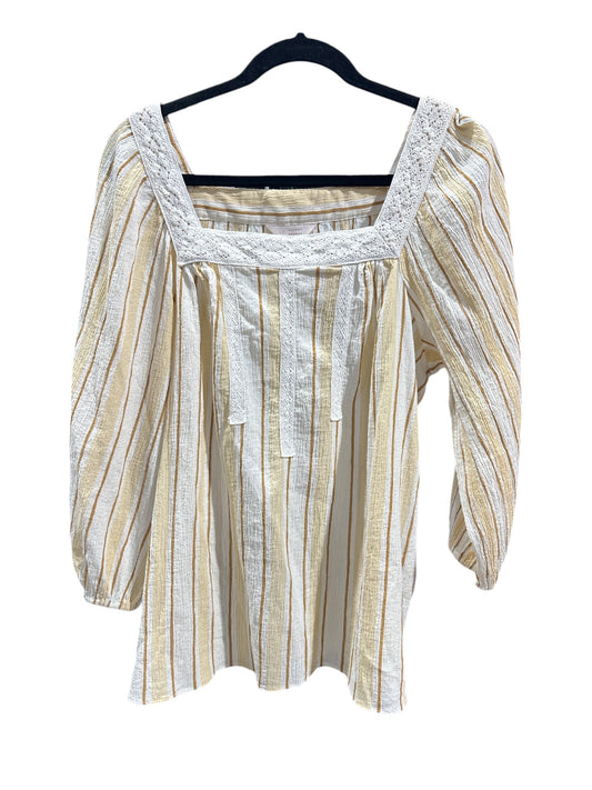 Top 3/4 Sleeve By Lc Lauren Conrad In Striped Pattern, Size: Xl