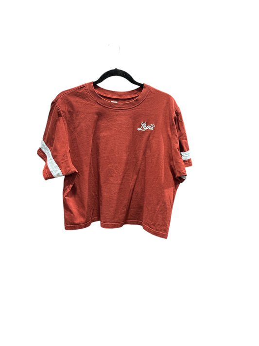 Top Short Sleeve By Levis In Red & White, Size: M