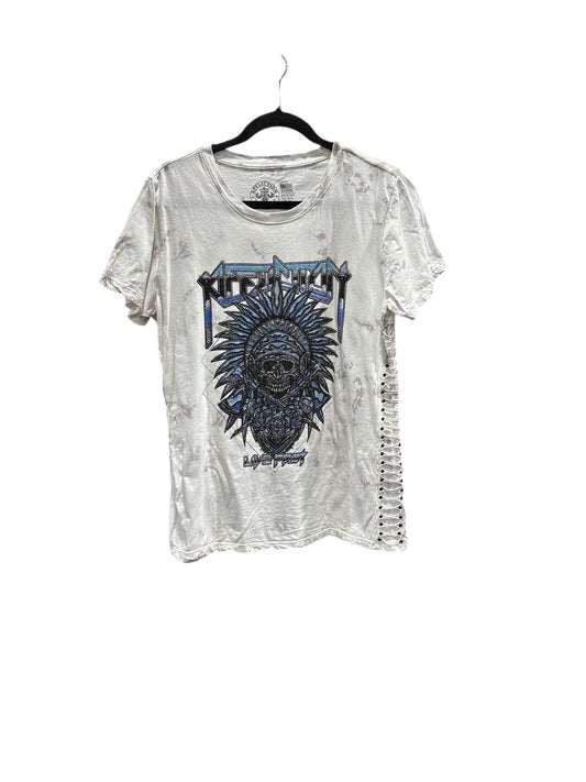 Top Short Sleeve By Affliction In White, Size: L