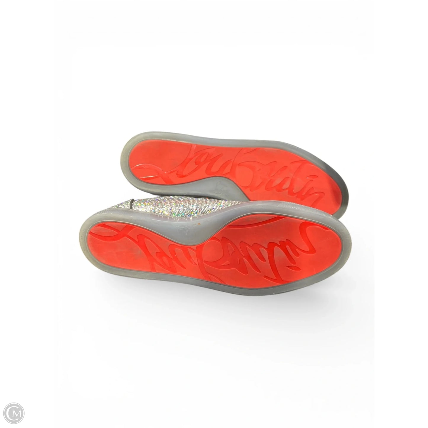 Shoes Luxury Designer By Christian Louboutin In Silver, Size: 11