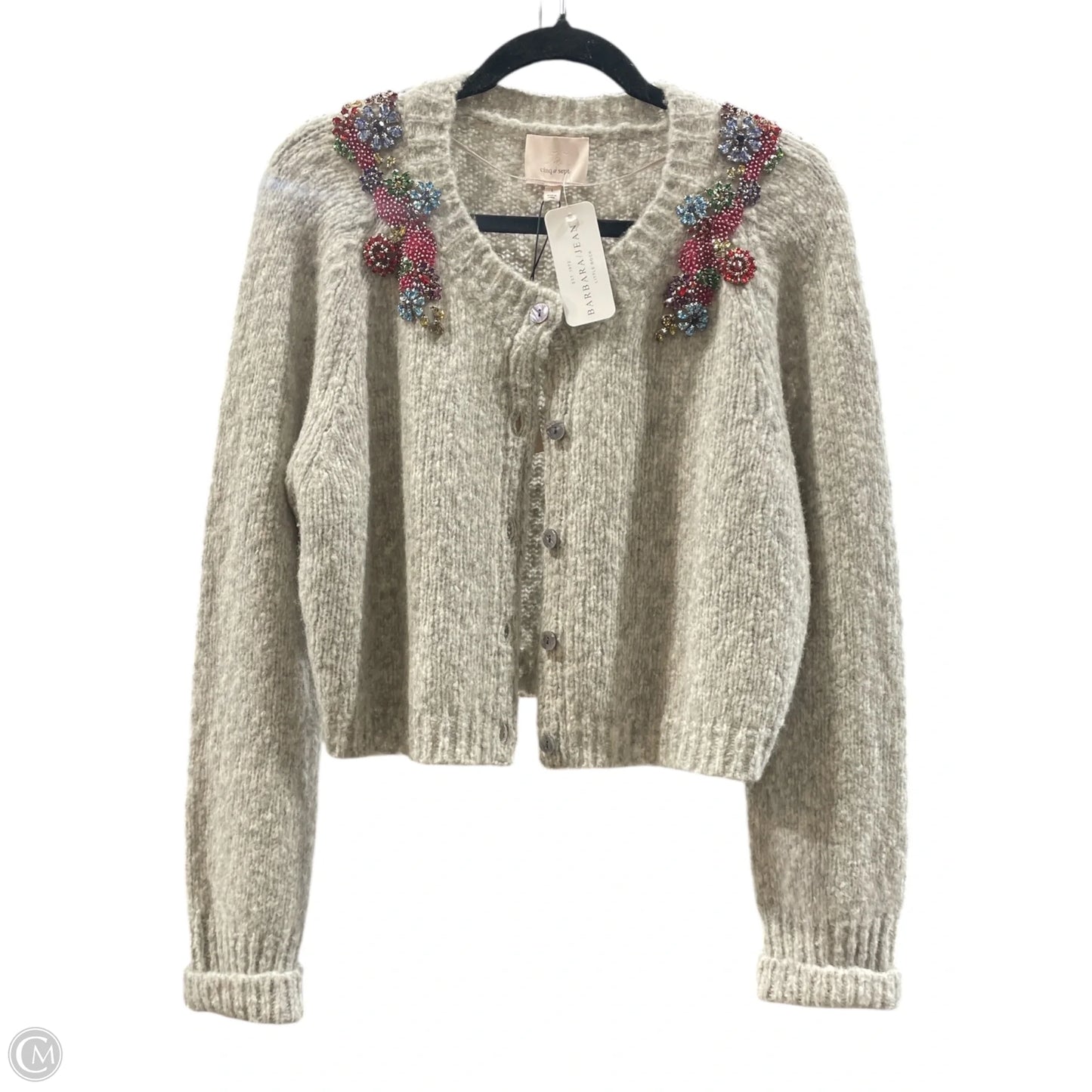 Sweater Cardigan By Clothes Mentor In Grey, Size: L