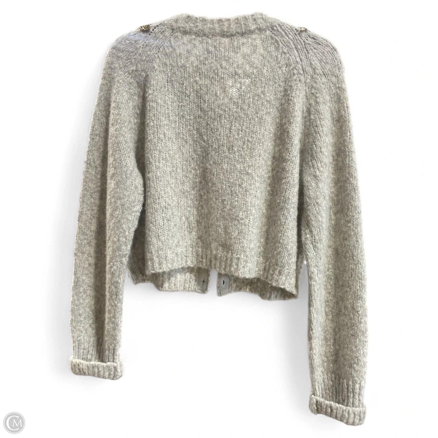 Sweater Cardigan By Clothes Mentor In Grey, Size: L