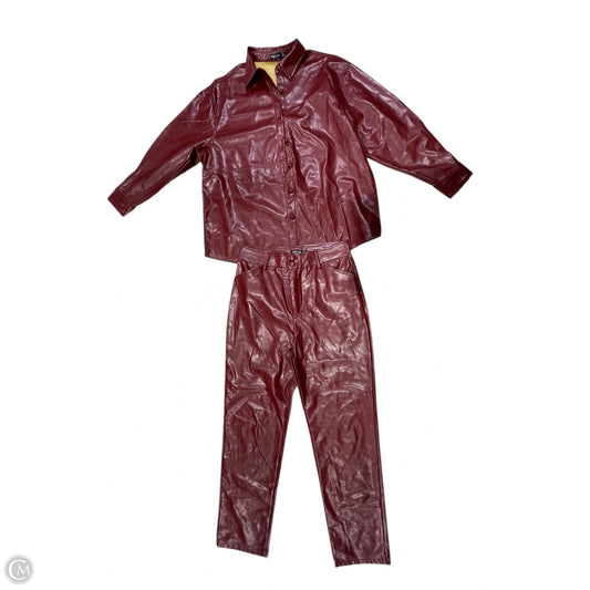 Pants Set 2pc By Nasty Gal In Red, Size: 10