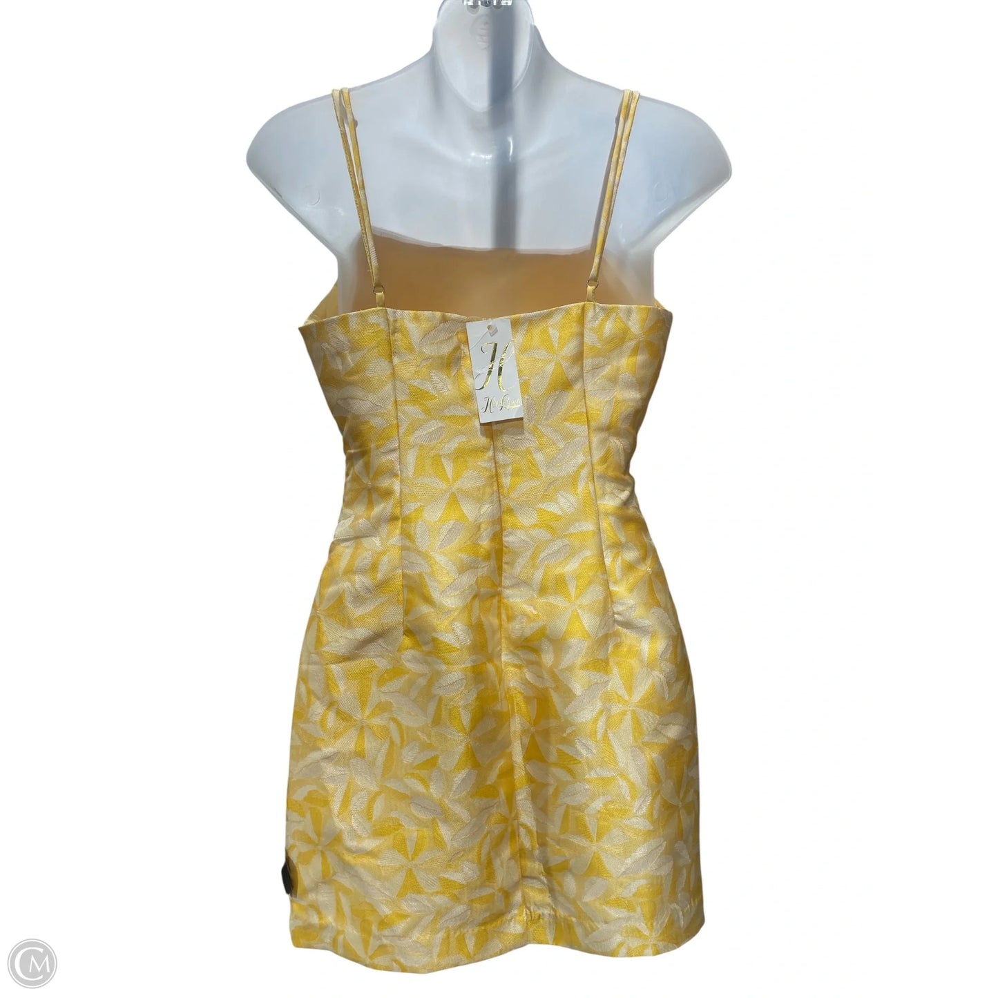 Dress Party Midi By Clothes Mentor In White & Yellow, Size: S