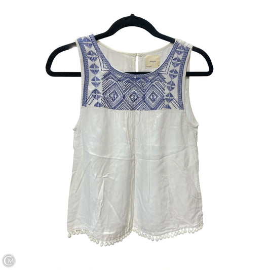 Top Sleeveless By Harper In Blue & White, Size: S