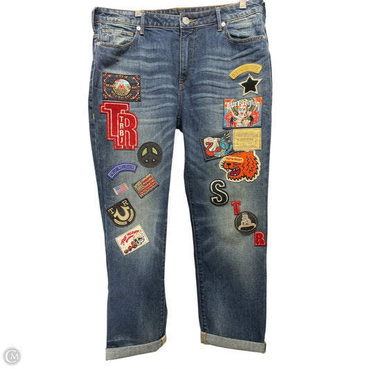 Jeans Boyfriend By True Religion In Blue Denim, Size: 14