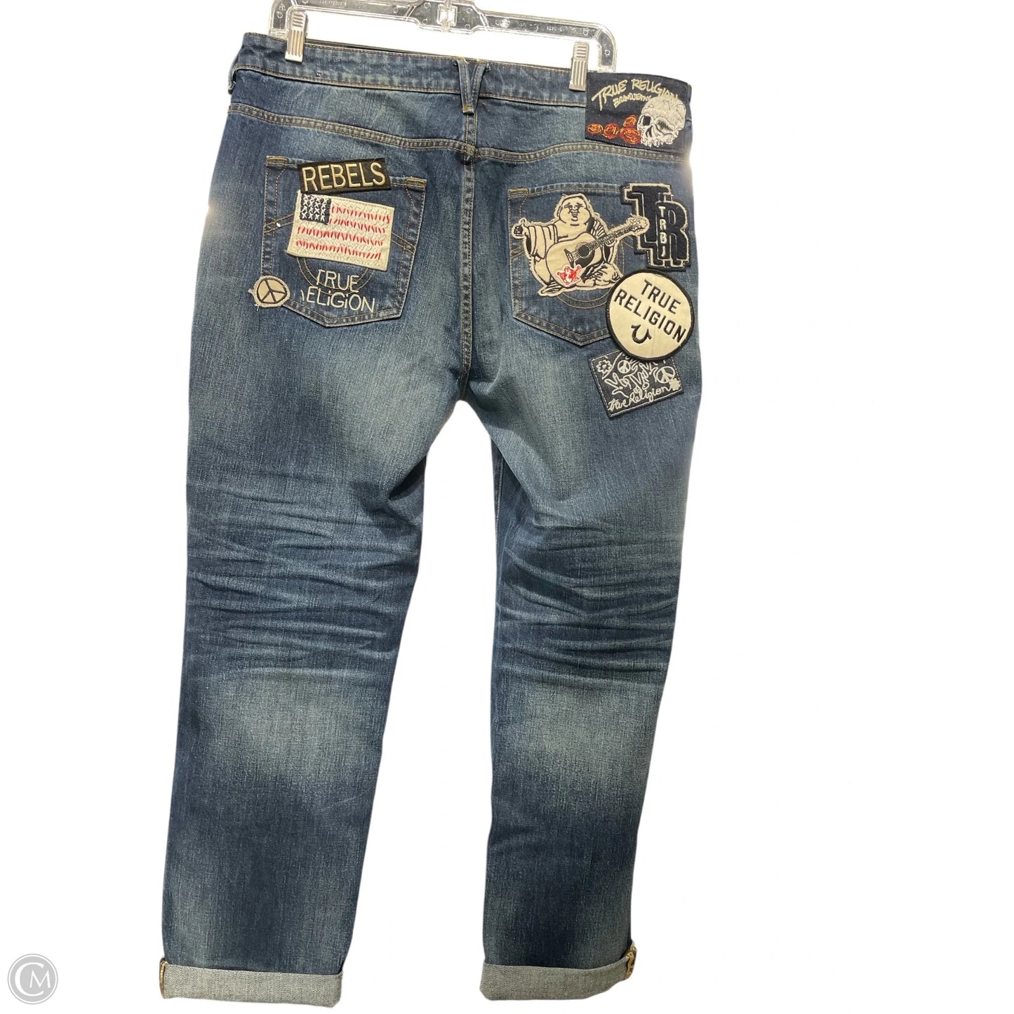 Jeans Boyfriend By True Religion In Blue Denim, Size: 14