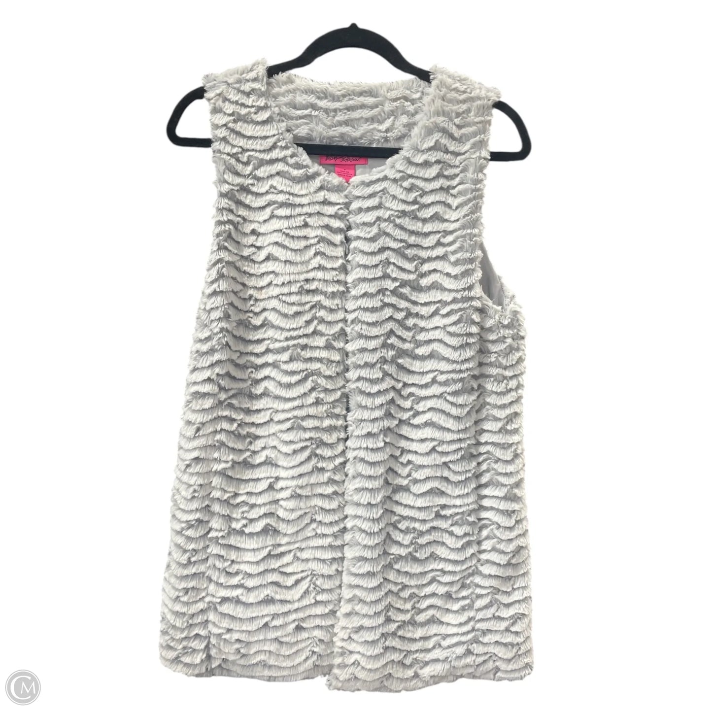 Vest Faux Fur & Sherpa By Betsey Johnson In Grey, Size: M