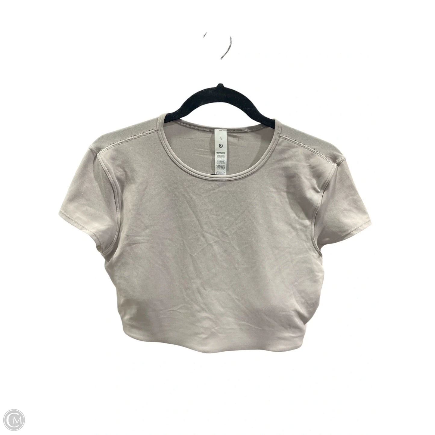 Top Short Sleeve By Lululemon In Grey, Size: Xl
