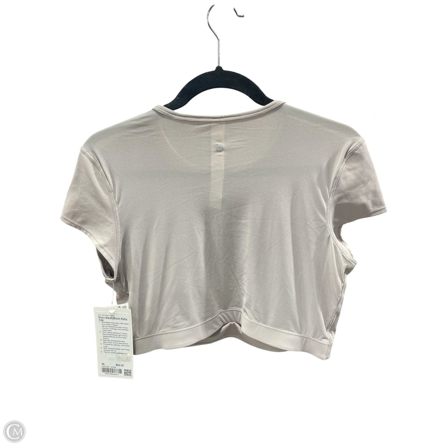 Top Short Sleeve By Lululemon In Grey, Size: Xl