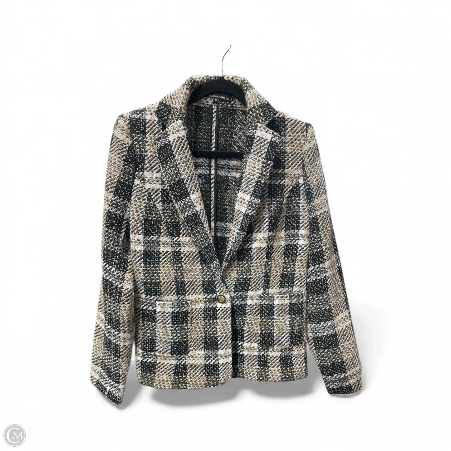 Blazer By Amanda + Chelsea In Plaid Pattern, Size: M