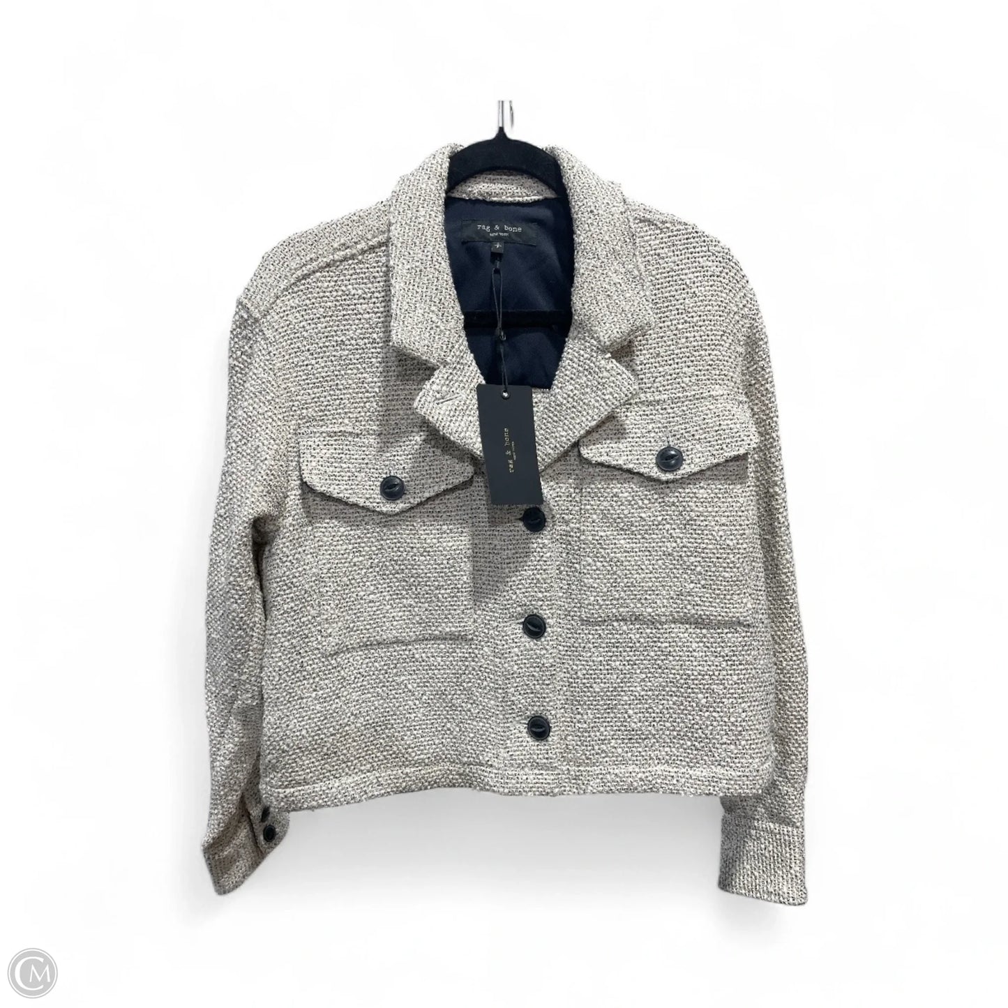 Jacket Moto By Rag And Bone In Black & White, Size: S