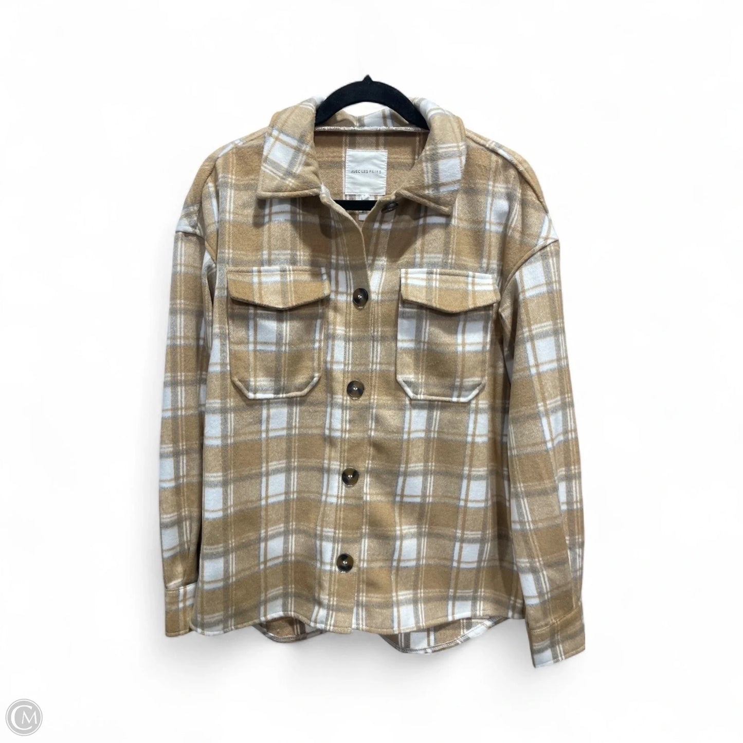 Jacket Shirt By Avec Les Filles In Plaid Pattern, Size: S