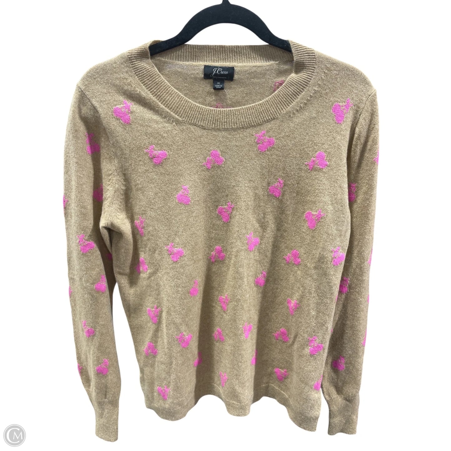 Top Long Sleeve By J. Crew In Pink & Tan, Size: M