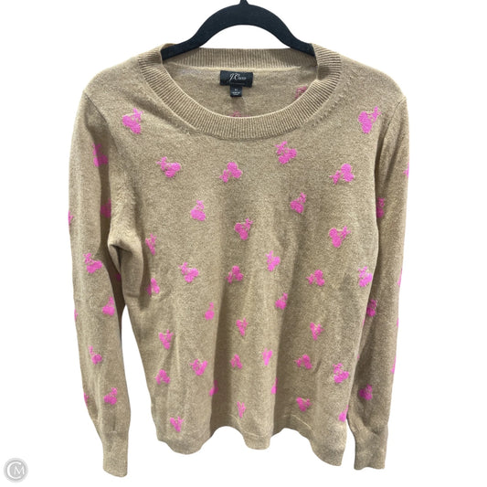 Top Long Sleeve By J. Crew In Pink & Tan, Size: M