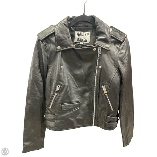 Jacket Moto Leather By Walter Baker In Black, Size: M