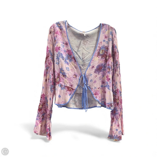 Blouse Long Sleeve By Free People In Floral Print, Size: S