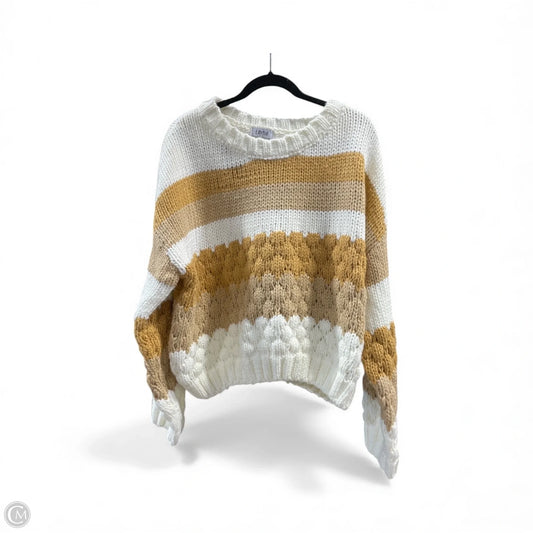 Sweater By Clothes Mentor In Tan & White, Size: L