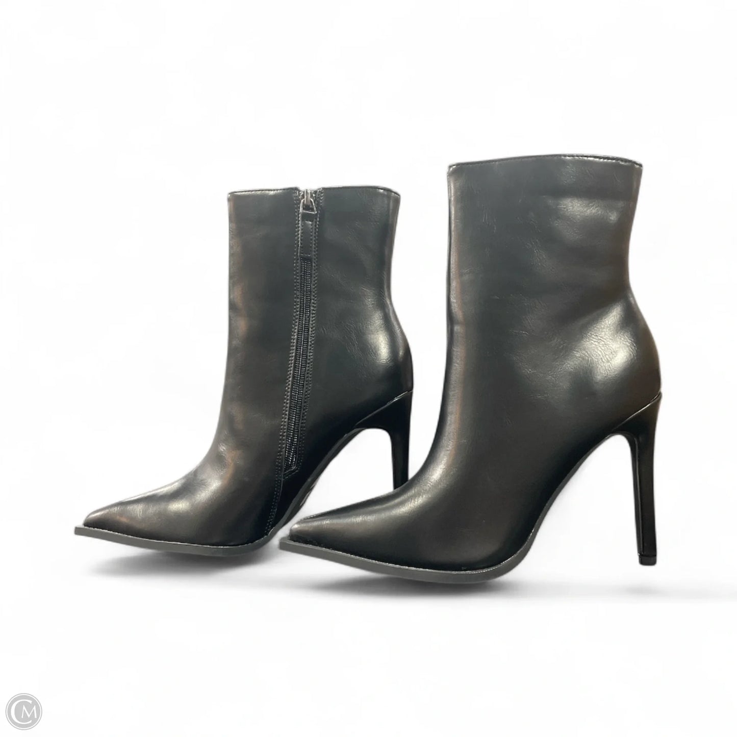 Boots Ankle Heels By Clothes Mentor In Black, Size: 8