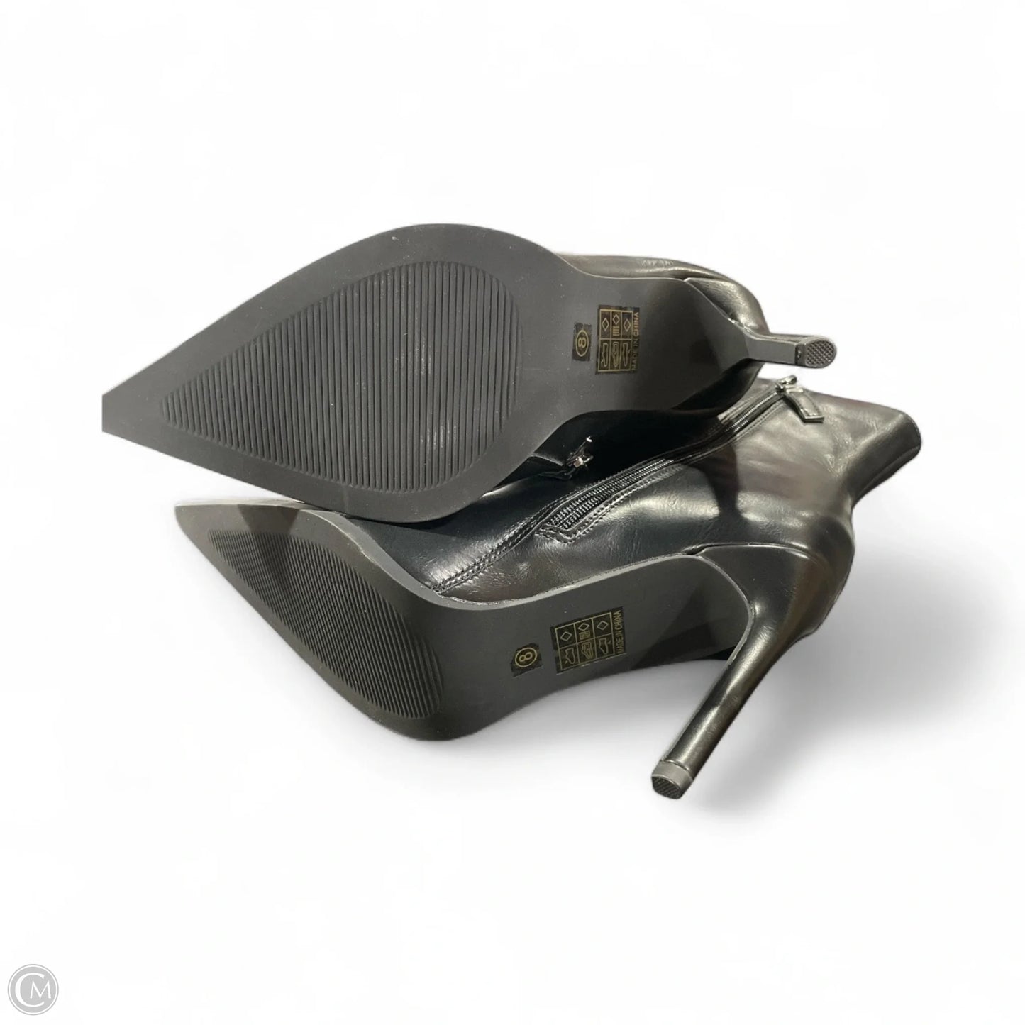 Boots Ankle Heels By Clothes Mentor In Black, Size: 8