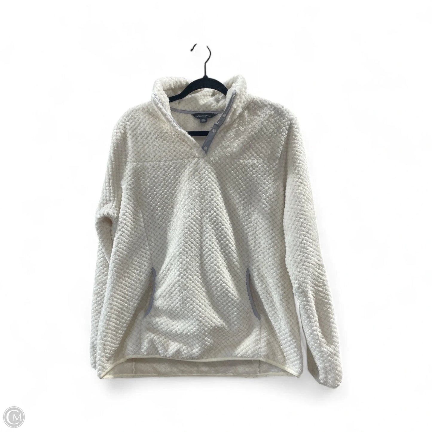 Sweatshirt Collar By Eddie Bauer In White, Size: L