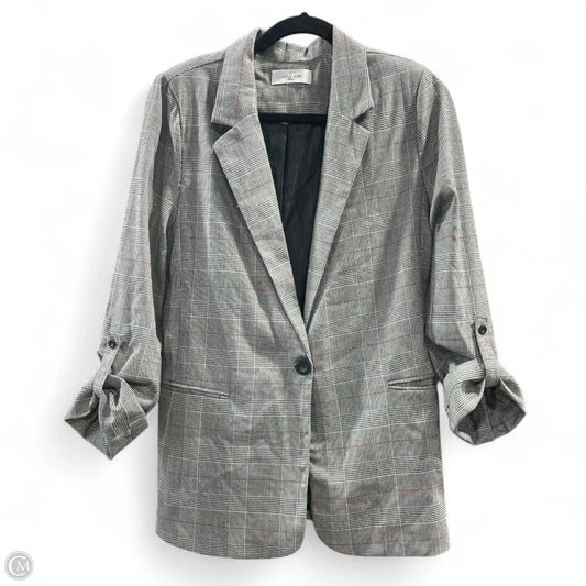Blazer By Carly Jean In Plaid Pattern, Size: L