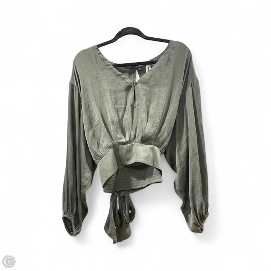 Blouse Long Sleeve By Anthropologie In Green, Size: M