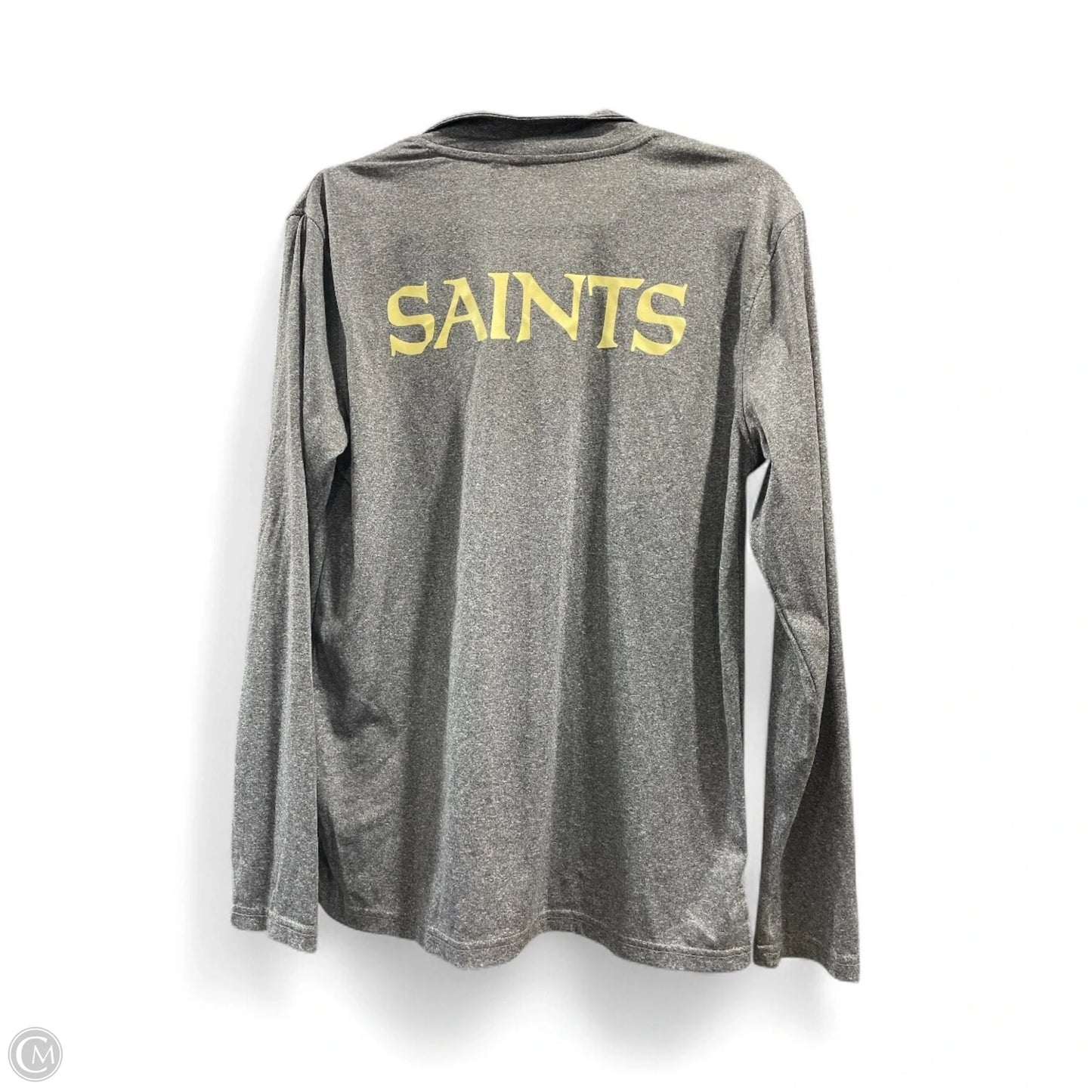 Athletic Top Long Sleeve Collar By Nfl In Grey, Size: S