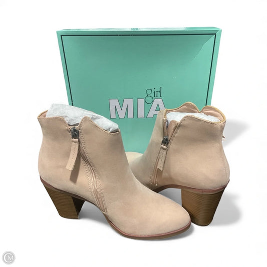 Boots Ankle Heels By Mia In Tan, Size: 8