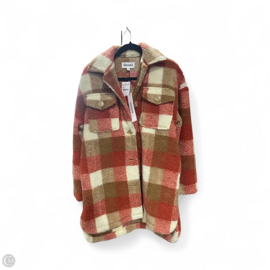 Jacket Fleece By Vigoss In Plaid Pattern, Size: S