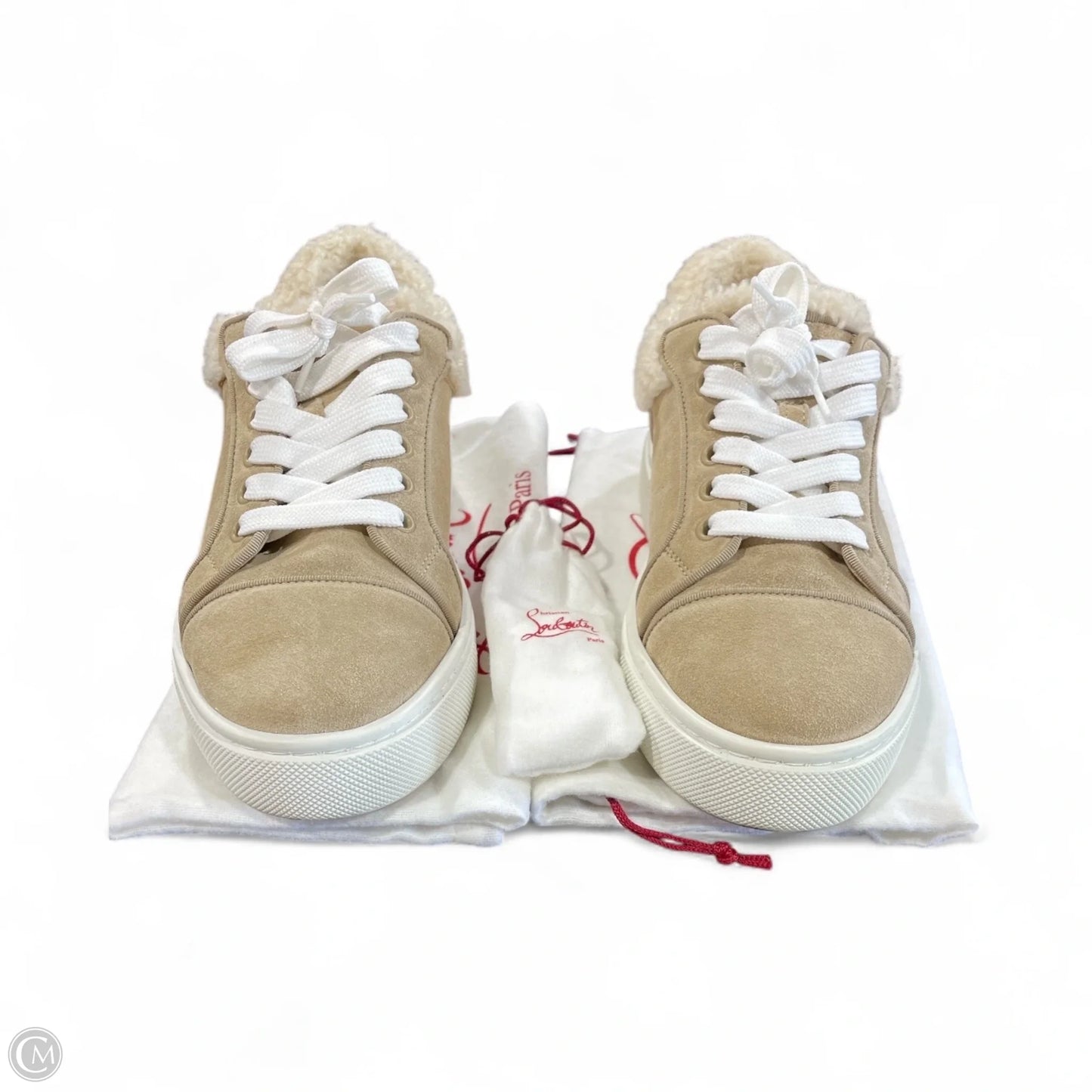 Shoes Luxury Designer By Christian Louboutin In Tan, Size: 9